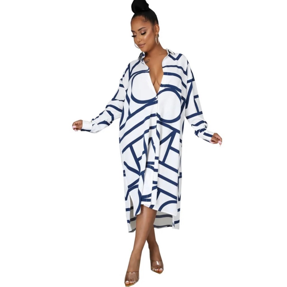Good Times Spring Elegant Shirt Dress Women Button Long Sleeve​